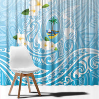 Guam Fishhook Mix Guasali Flowers Window Curtain Dreaming Turquoise