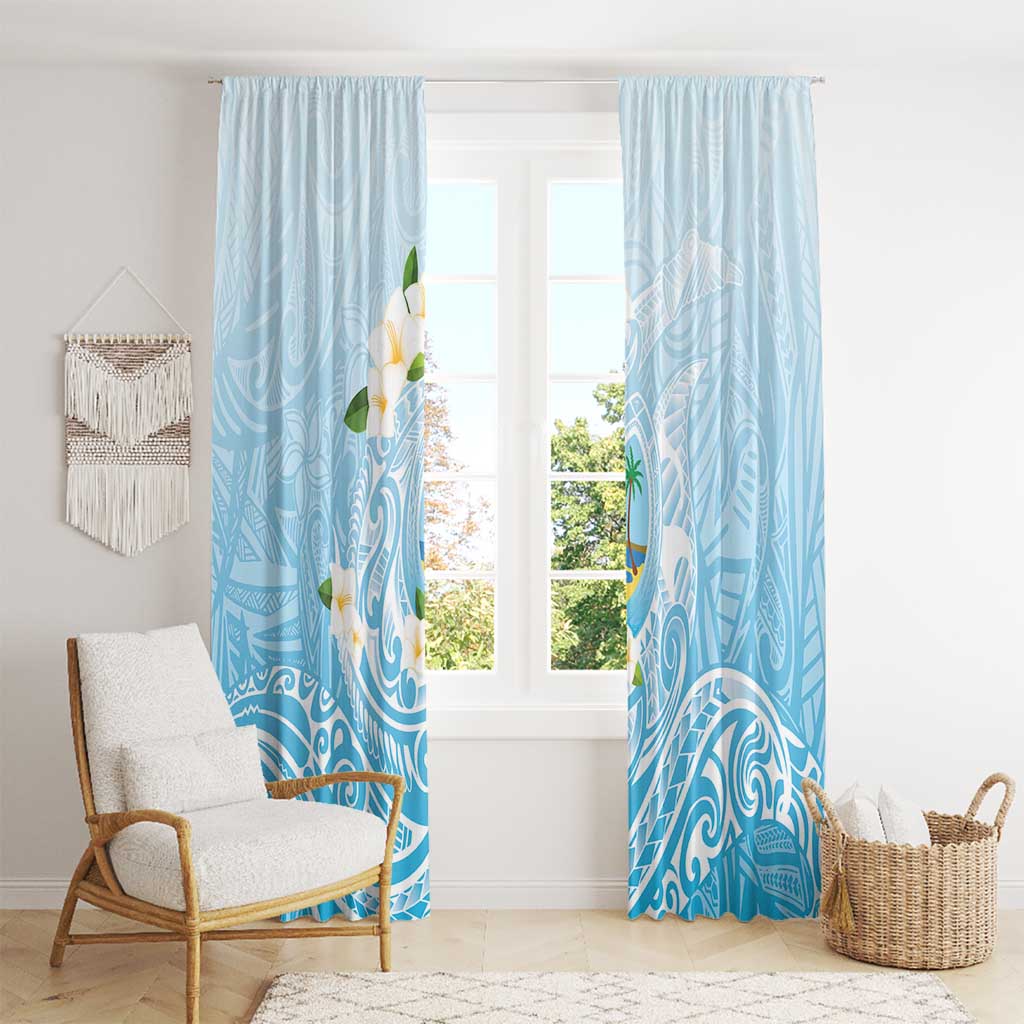 Guam Fishhook Mix Guasali Flowers Window Curtain Dreaming Turquoise