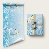 Guam Fishhook Mix Guasali Flowers Wrapping Paper Dreaming Turquoise