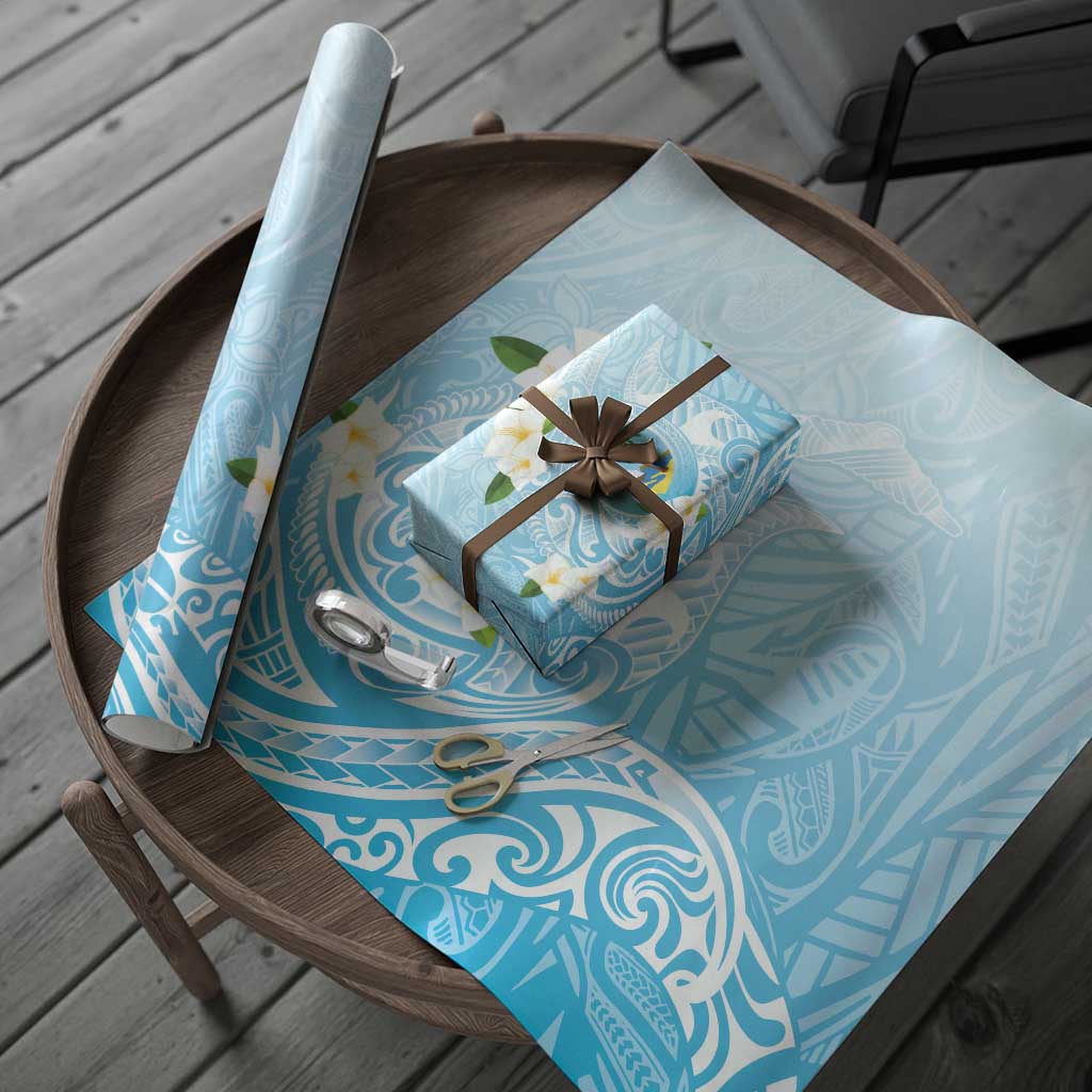Guam Fishhook Mix Guasali Flowers Wrapping Paper Dreaming Turquoise
