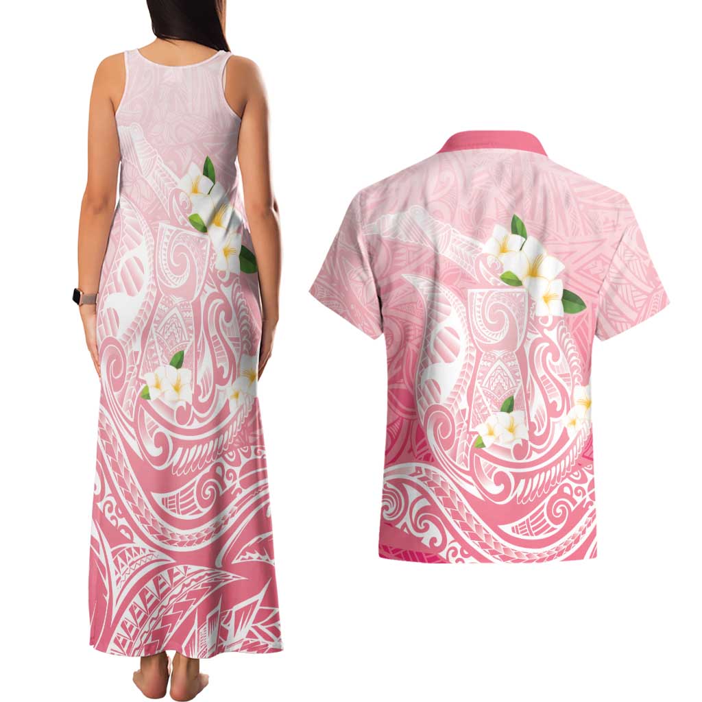 Guam Fishhook Mix Guasali Flowers Couples Matching Tank Maxi Dress and Hawaiian Shirt Dreaming Coral LT7 - Polynesian Pride