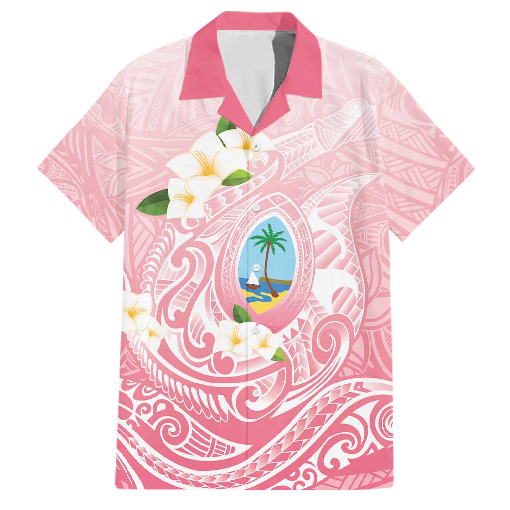 Guam Fishhook Mix Guasali Flowers Family Matching Tank Maxi Dress and Hawaiian Shirt Dreaming Coral LT7 Dad's Shirt - Short Sleeve Pink - Polynesian Pride