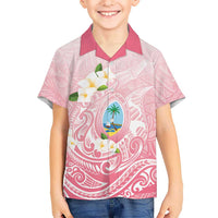 Guam Fishhook Mix Guasali Flowers Kid Hawaiian Shirt Dreaming Coral