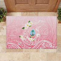 Guam Fishhook Mix Guasali Flowers Rubber Doormat Dreaming Coral