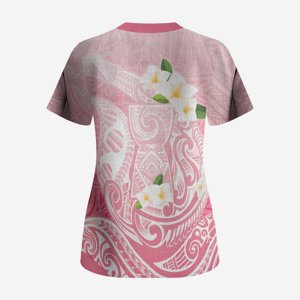 Guam Fishhook Mix Guasali Flowers Scrub Top Dreaming Coral