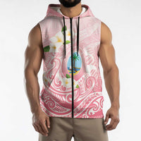 Guam Fishhook Mix Guasali Flowers Sleeveless Zip Hoodie Dreaming Coral