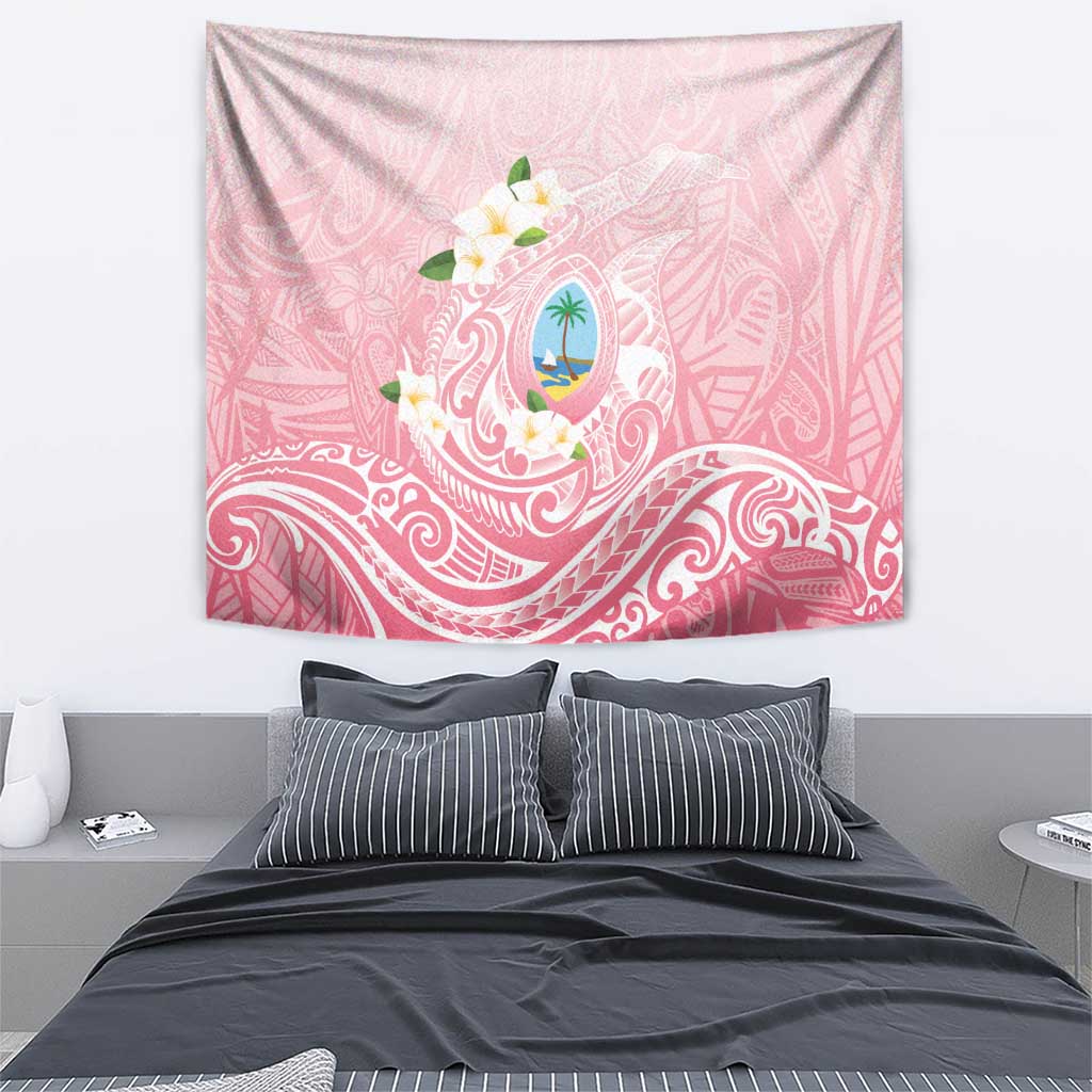 Guam Fishhook Mix Guasali Flowers Tapestry Dreaming Coral
