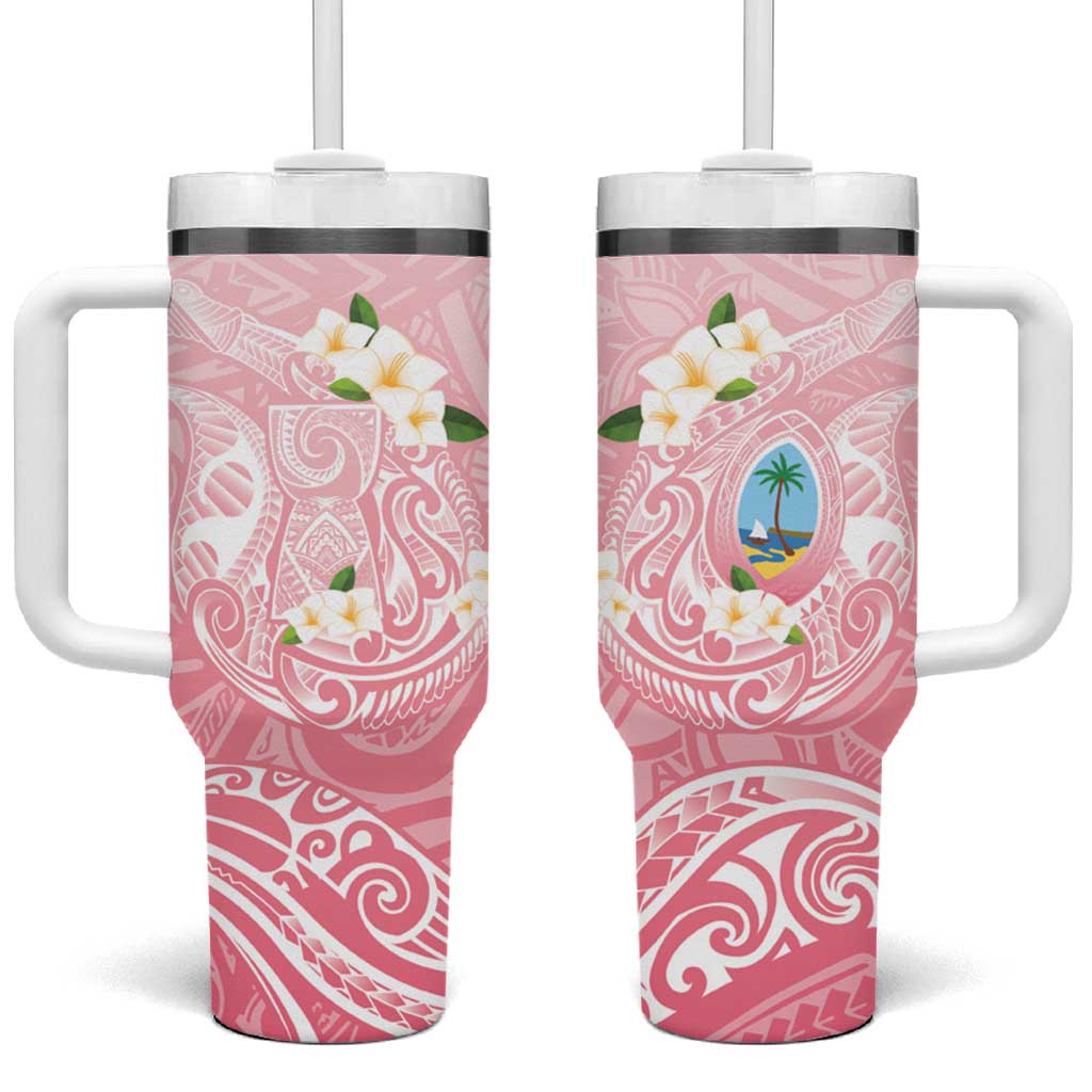 Guam Fishhook Mix Guasali Flowers Tumbler With Handle Dreaming Coral