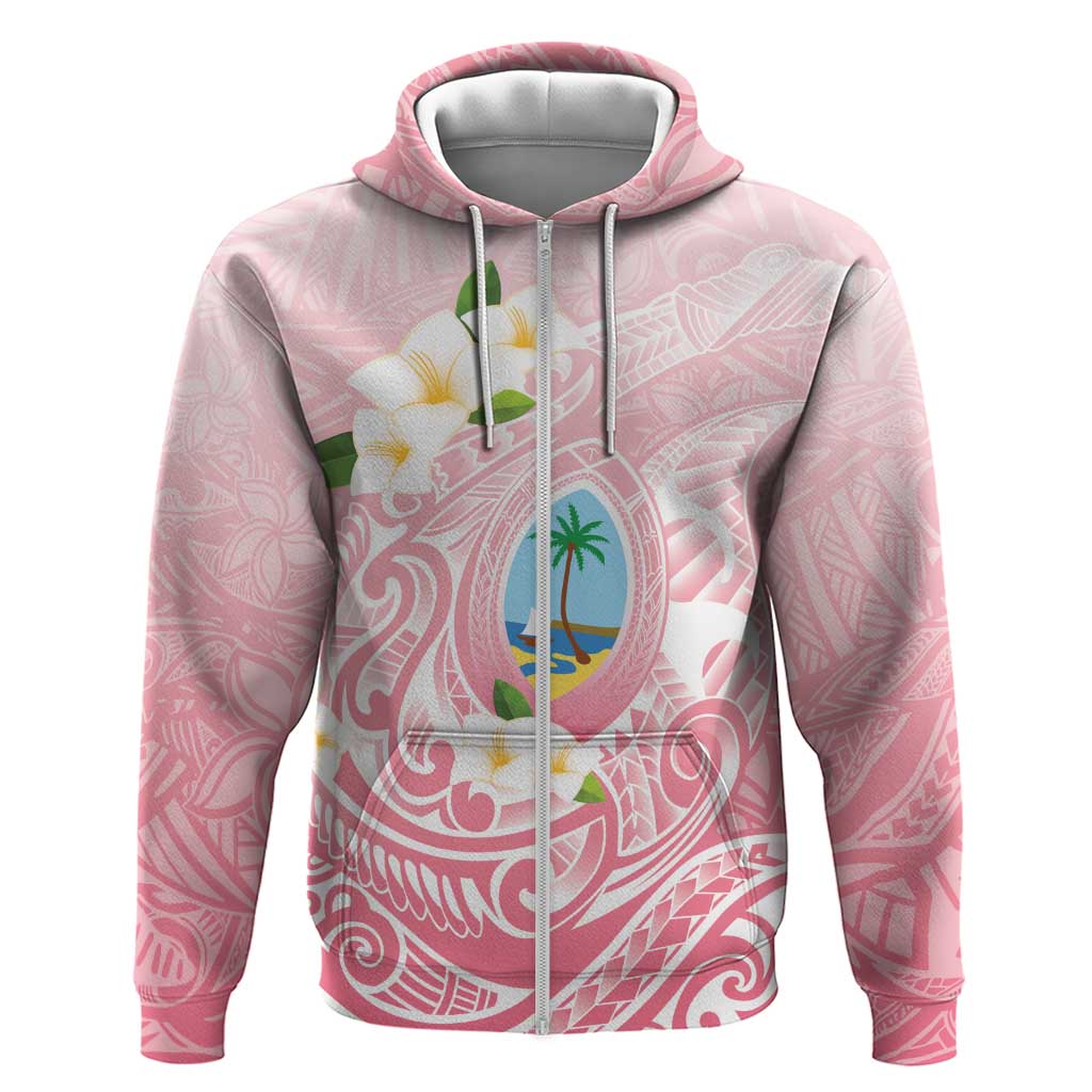 Guam Fishhook Mix Guasali Flowers Zip Hoodie Dreaming Coral