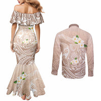 Guam Fishhook Mix Guasali Flowers Couples Matching Mermaid Dress and Long Sleeve Button Shirt Dreaming Hazel