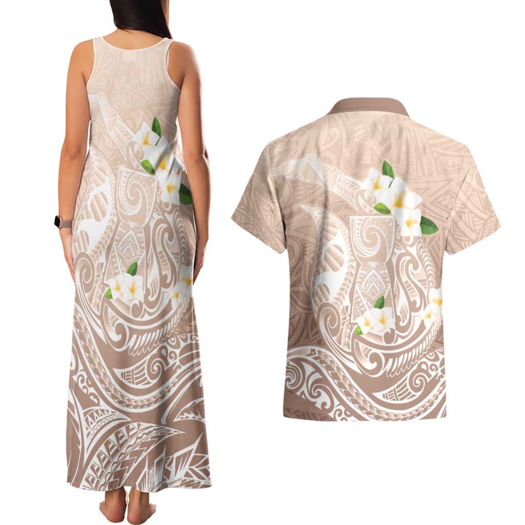 Guam Fishhook Mix Guasali Flowers Couples Matching Tank Maxi Dress and Hawaiian Shirt Dreaming Hazel LT7 - Polynesian Pride