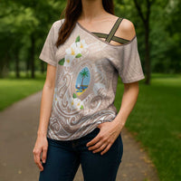 Guam Fishhook Mix Guasali Flowers Cross Shoulder Shirt Dreaming Hazel