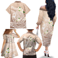 Guam Fishhook Mix Guasali Flowers Family Matching Off The Shoulder Long Sleeve Dress and Hawaiian Shirt Dreaming Hazel LT7 - Polynesian Pride