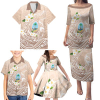Guam Fishhook Mix Guasali Flowers Family Matching Puletasi and Hawaiian Shirt Dreaming Hazel LT7 - Polynesian Pride