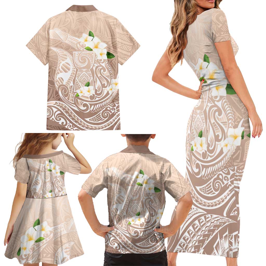 Guam Fishhook Mix Guasali Flowers Family Matching Short Sleeve Bodycon Dress and Hawaiian Shirt Dreaming Hazel LT7 - Polynesian Pride