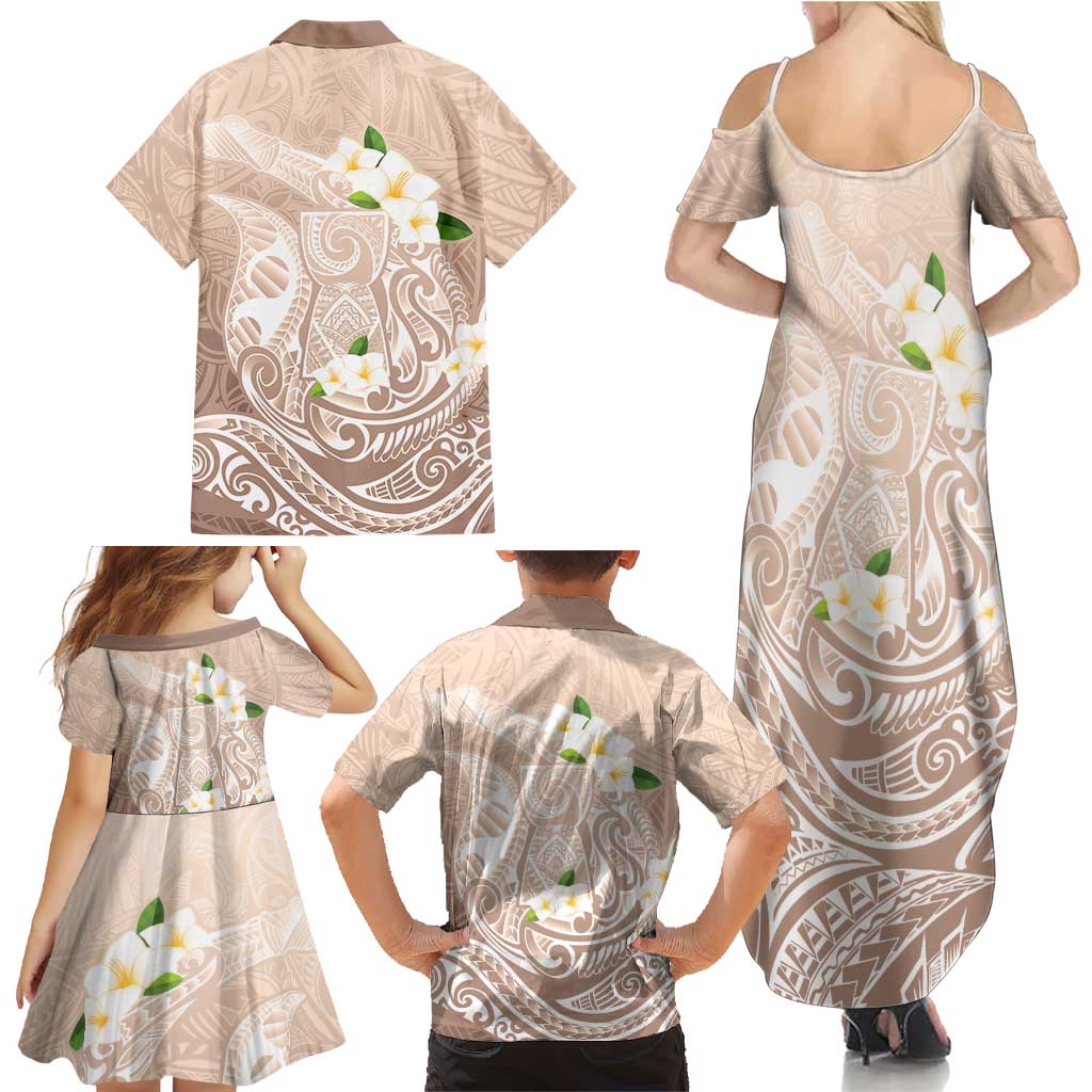 Guam Fishhook Mix Guasali Flowers Family Matching Summer Maxi Dress and Hawaiian Shirt Dreaming Hazel LT7 - Polynesian Pride