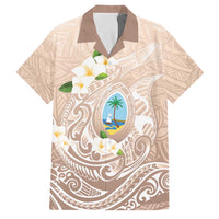 Guam Fishhook Mix Guasali Flowers Family Matching Summer Maxi Dress and Hawaiian Shirt Dreaming Hazel LT7 Dad's Shirt - Short Sleeve Beige - Polynesian Pride