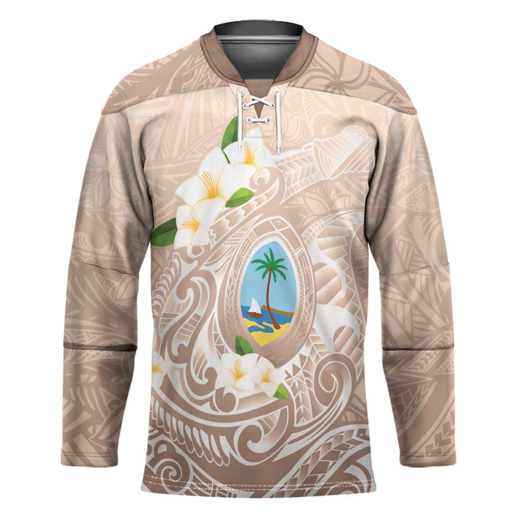 Guam Fishhook Mix Guasali Flowers Hockey Jersey Dreaming Hazel LT7 Unisex Beige - Polynesian Pride