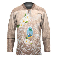 Guam Fishhook Mix Guasali Flowers Hockey Jersey Dreaming Hazel LT7 Unisex Beige - Polynesian Pride