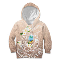 Guam Fishhook Mix Guasali Flowers Kid Hoodie Dreaming Hazel LT7 Hoodie Beige - Polynesian Pride