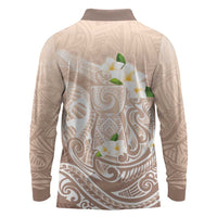 Guam Fishhook Mix Guasali Flowers Long Sleeve Polo Shirt Dreaming Hazel