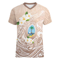 Guam Fishhook Mix Guasali Flowers Women V-Neck T-Shirt Dreaming Hazel