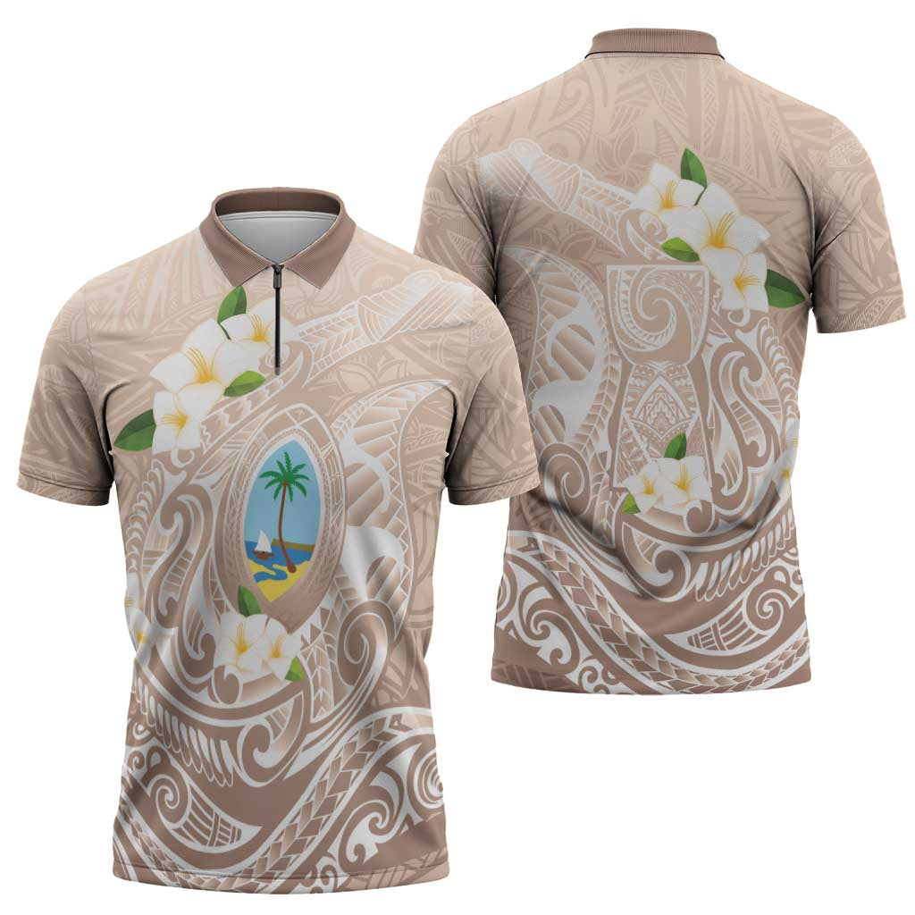 Guam Fishhook Mix Guasali Flowers Zipper Polo Shirt Dreaming Hazel