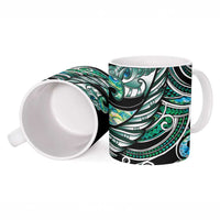 Maori Matariki - Manaia Ceramic Mug Emerald Paua Shell