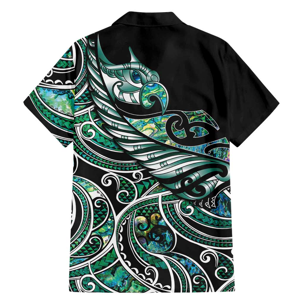 Maori Matariki - Manaia Family Matching Off Shoulder Maxi Dress and Hawaiian Shirt Emerald Paua Shell LT7 - Polynesian Pride