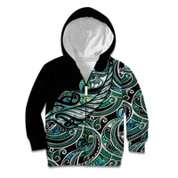 Maori Matariki - Manaia Kid Hoodie Emerald Paua Shell
