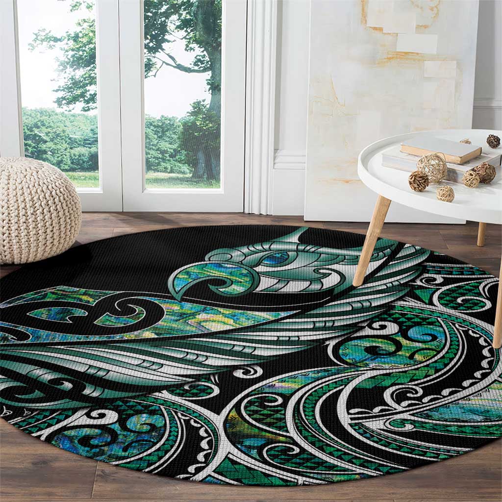 Maori Matariki - Manaia Round Carpet Emerald Paua Shell