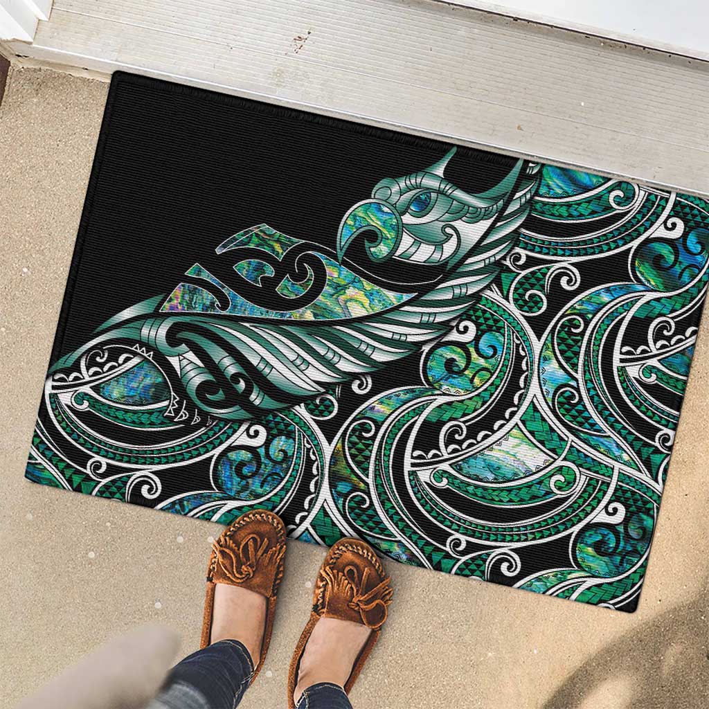 Maori Matariki - Manaia Rubber Doormat Emerald Paua Shell