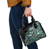 Maori Matariki - Manaia Shoulder Handbag Emerald Paua Shell