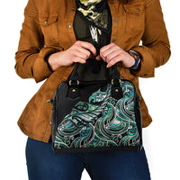 Maori Matariki - Manaia Shoulder Handbag Emerald Paua Shell
