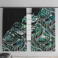 Maori Matariki - Manaia Window Curtain Emerald Paua Shell