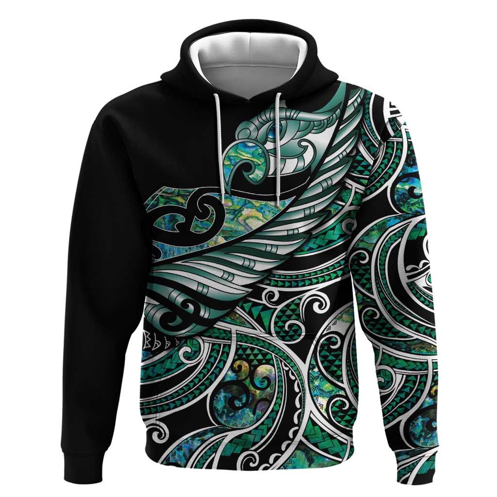 Maori Matariki - Manaia Zip Hoodie Emerald Paua Shell