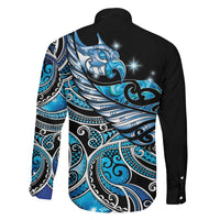 Maori Matariki - Manaia Family Matching Tank Maxi Dress and Hawaiian Shirt Galaxy Blue Paua Shell LT7 - Polynesian Pride