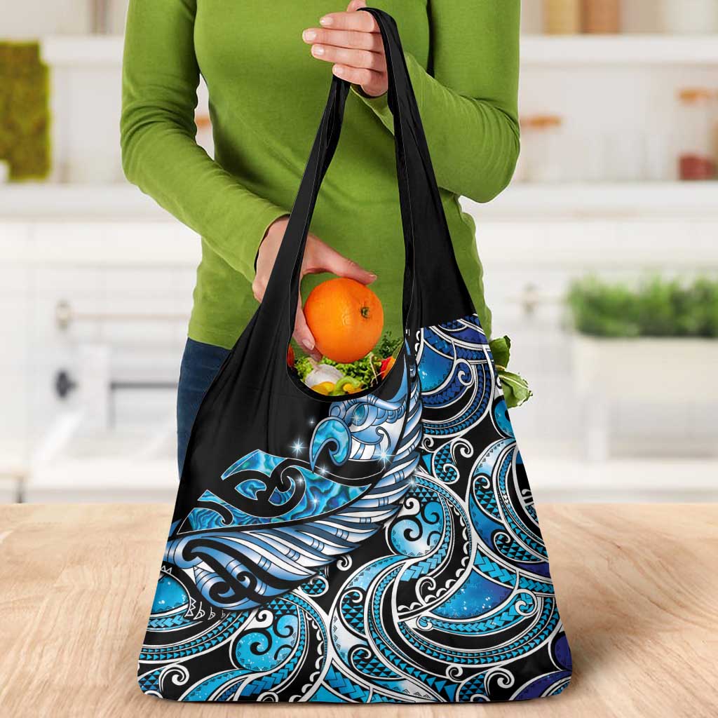 Maori Matariki - Manaia Grocery Bag Galaxy Blue Paua Shell