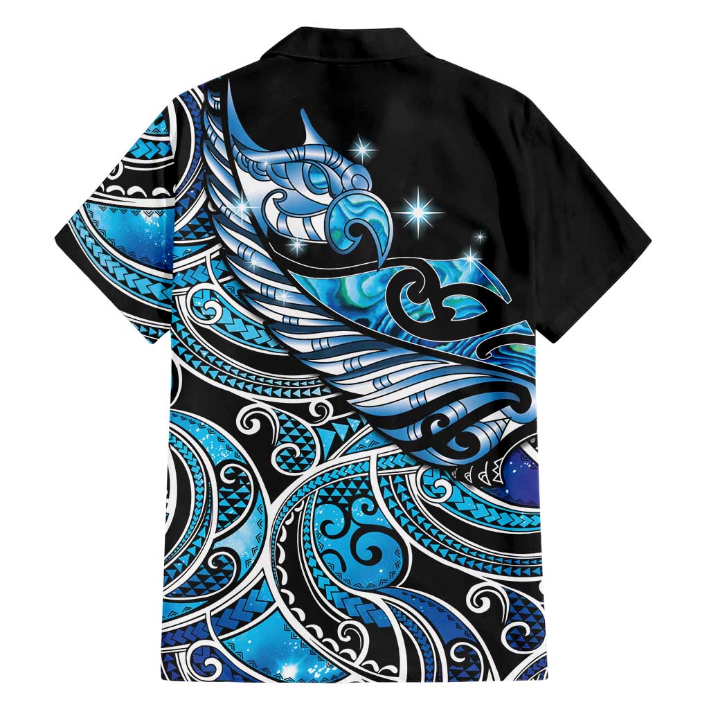 Maori Matariki - Manaia Hawaiian Shirt Galaxy Blue Paua Shell
