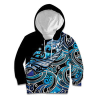 Maori Matariki - Manaia Kid Hoodie Galaxy Blue Paua Shell LT7 Hoodie Blue - Polynesian Pride