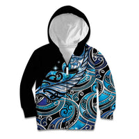 Maori Matariki - Manaia Kid Hoodie Galaxy Blue Paua Shell LT7 Zip Hoodie Blue - Polynesian Pride