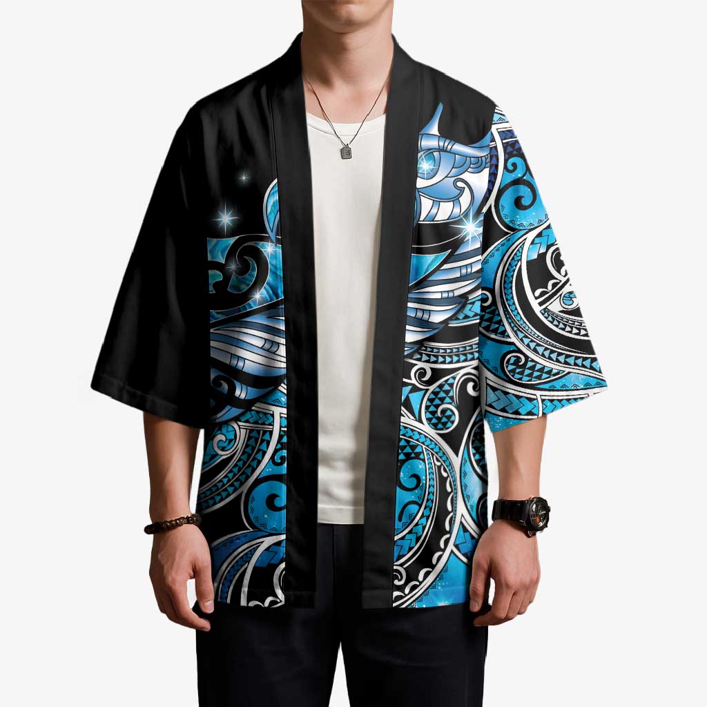 Maori Matariki - Manaia Kimono Galaxy Blue Paua Shell