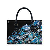 Maori Matariki - Manaia Leather Bag Galaxy Blue Paua Shell