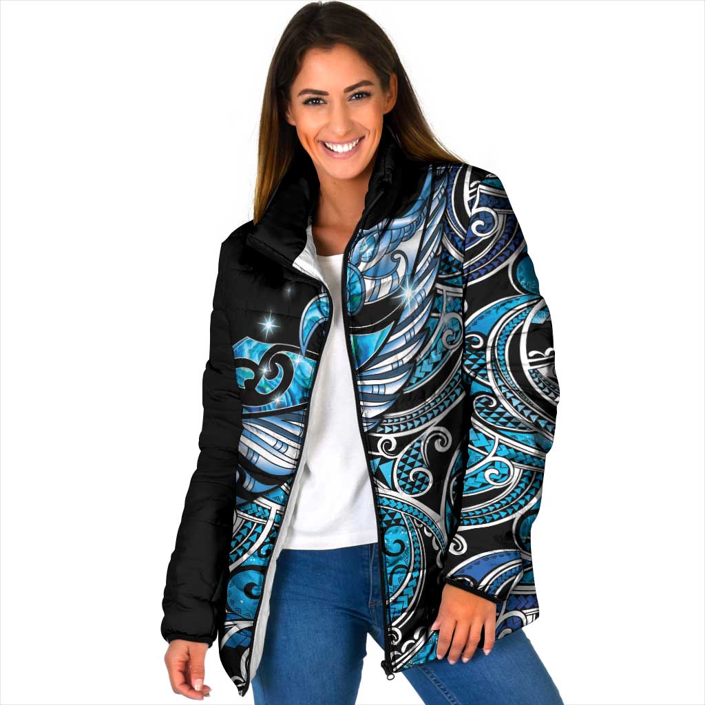 Maori Matariki - Manaia Padded Jacket Galaxy Blue Paua Shell