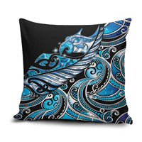 Maori Matariki - Manaia Pillow Cover Galaxy Blue Paua Shell