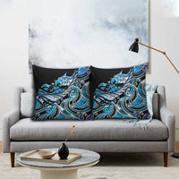 Maori Matariki - Manaia Pillow Cover Galaxy Blue Paua Shell