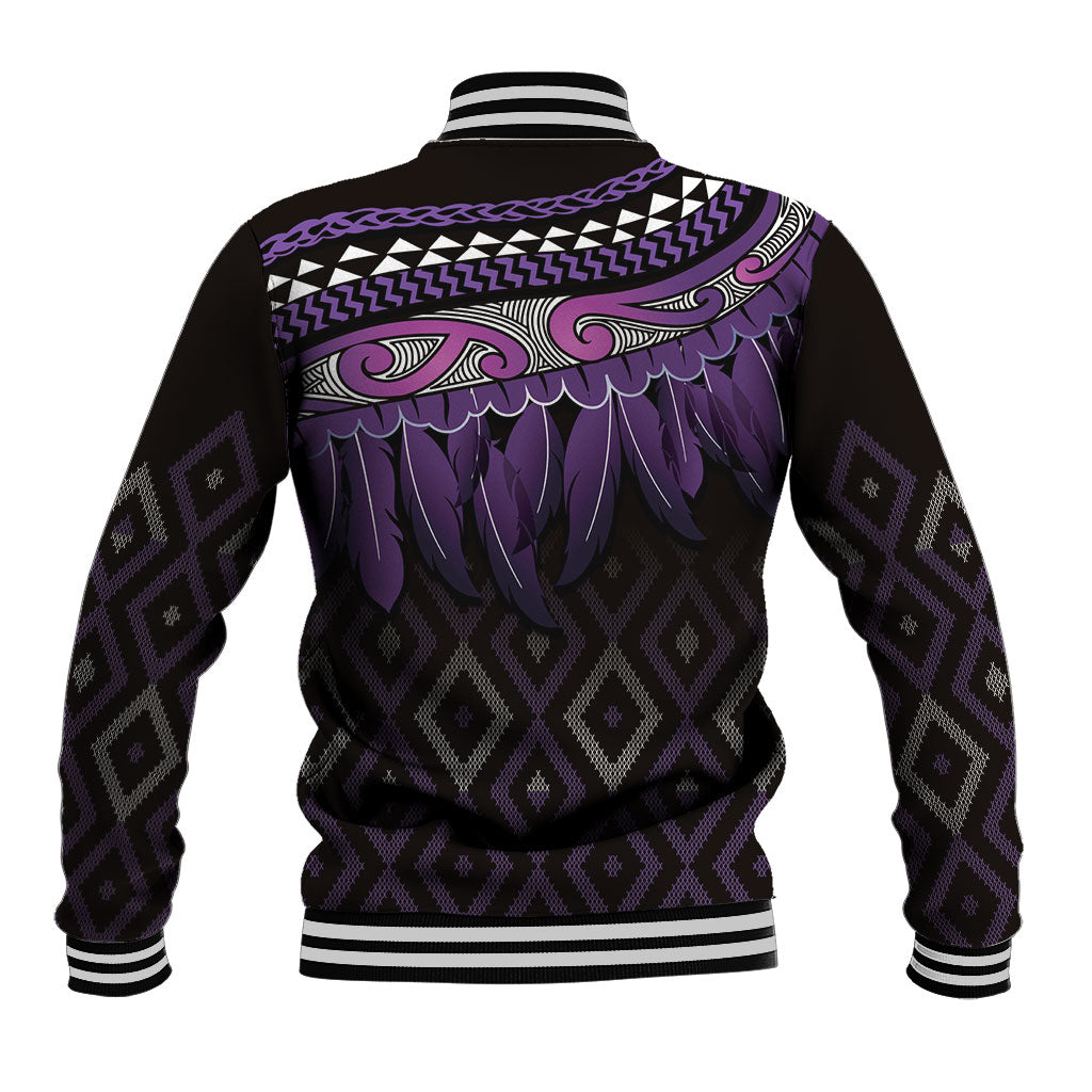 Aotearoa Maori Ngati Porou Iwi Baseball Jacket Korowai Tukutuku Kaokao Motifs LT7 - Polynesian Pride