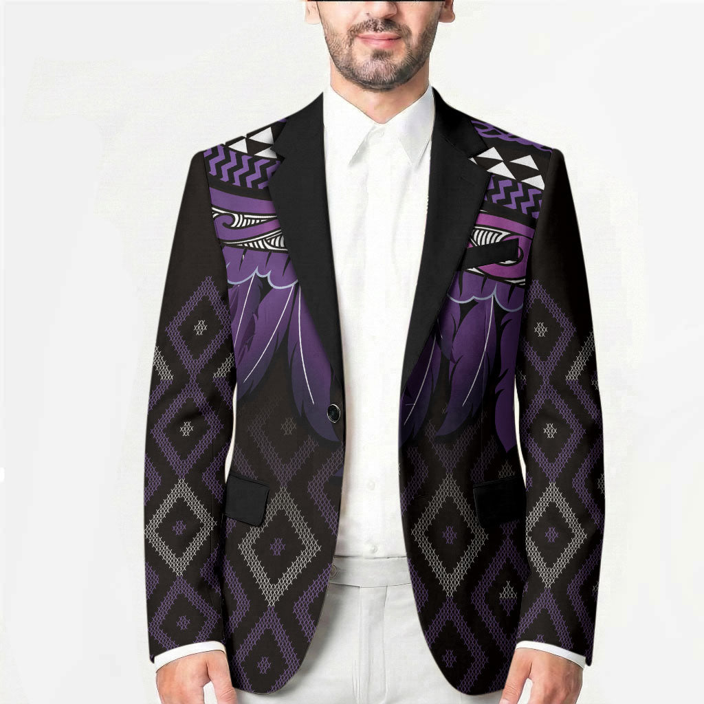 Aotearoa Maori Ngati Porou Iwi Blazer Korowai Tukutuku Kaokao Motifs LT7 - Polynesian Pride