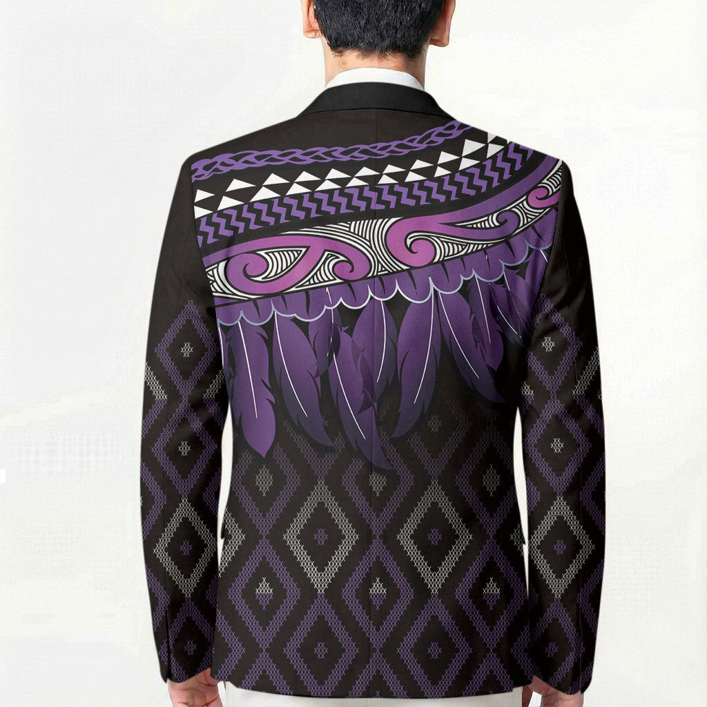 Aotearoa Maori Ngati Porou Iwi Blazer Korowai Tukutuku Kaokao Motifs LT7 - Polynesian Pride