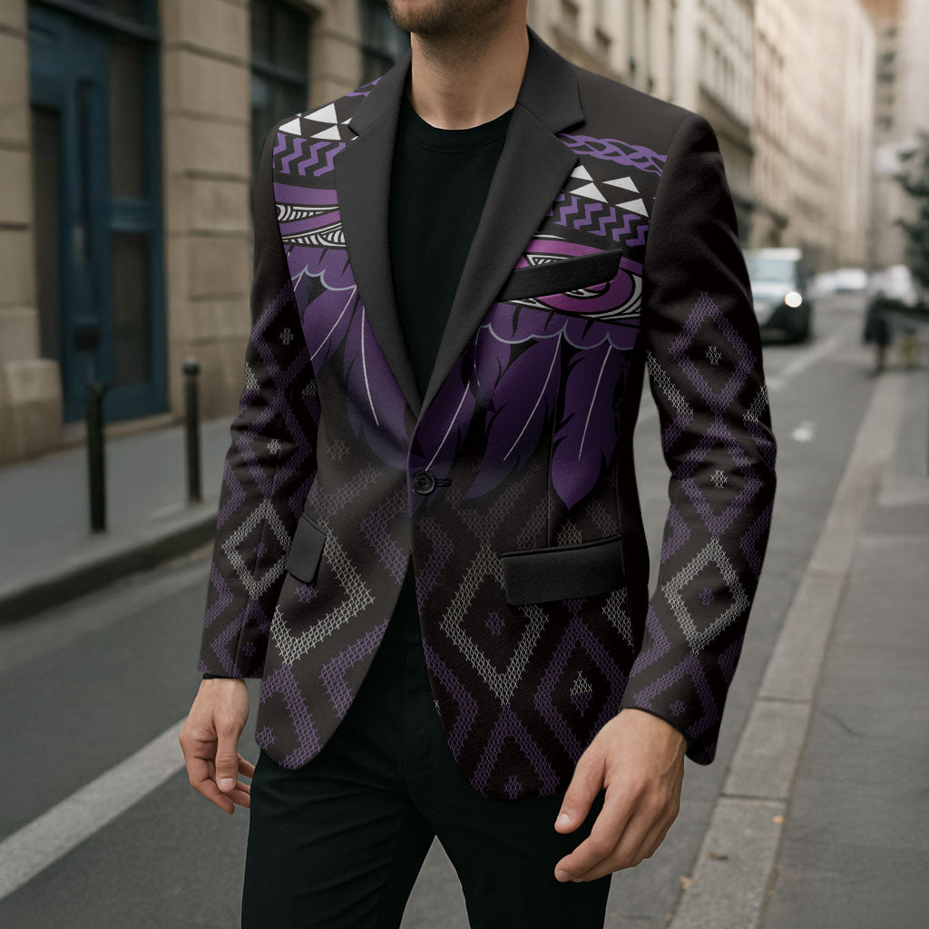 Aotearoa Maori Ngati Porou Iwi Blazer Korowai Tukutuku Kaokao Motifs LT7 - Polynesian Pride